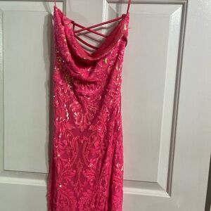 Glamorous Pink Sequin Gown